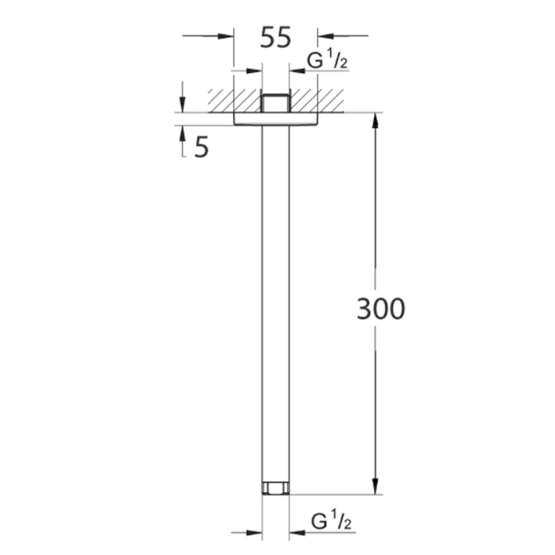 Villeroy & Boch Universal Ceiling Dropper 300mm | Specification