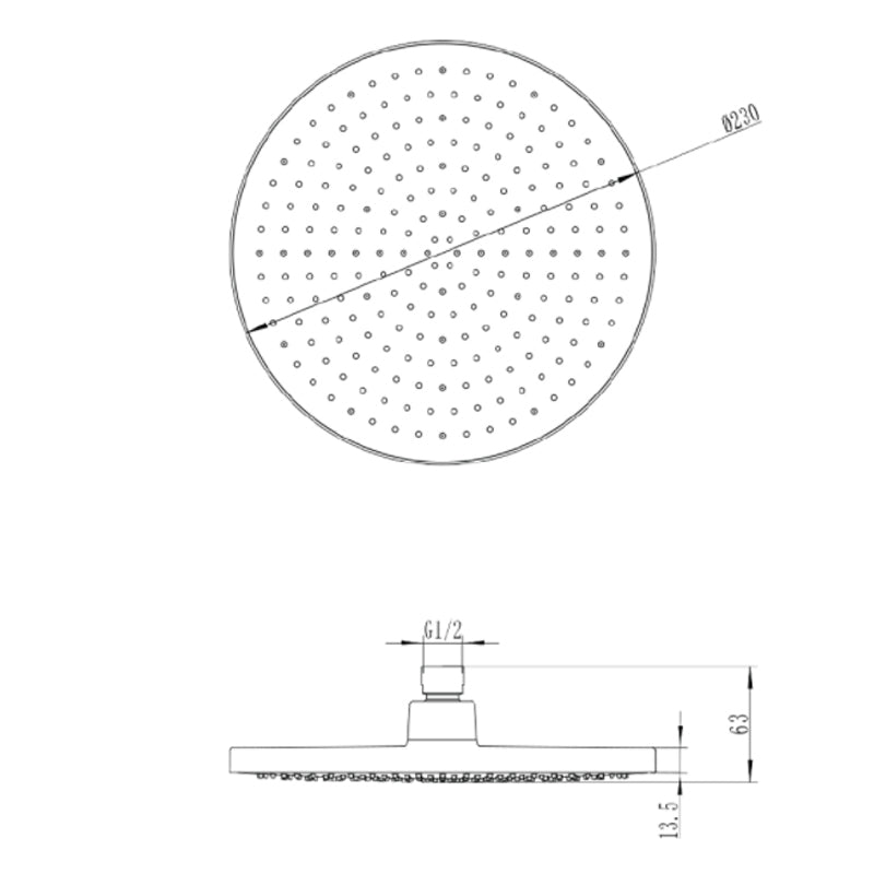 Villeroy & Boch Architectura Style 230 Overhead Shower | Specifications