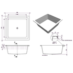 Decina Venice 1400 Square Island Bath