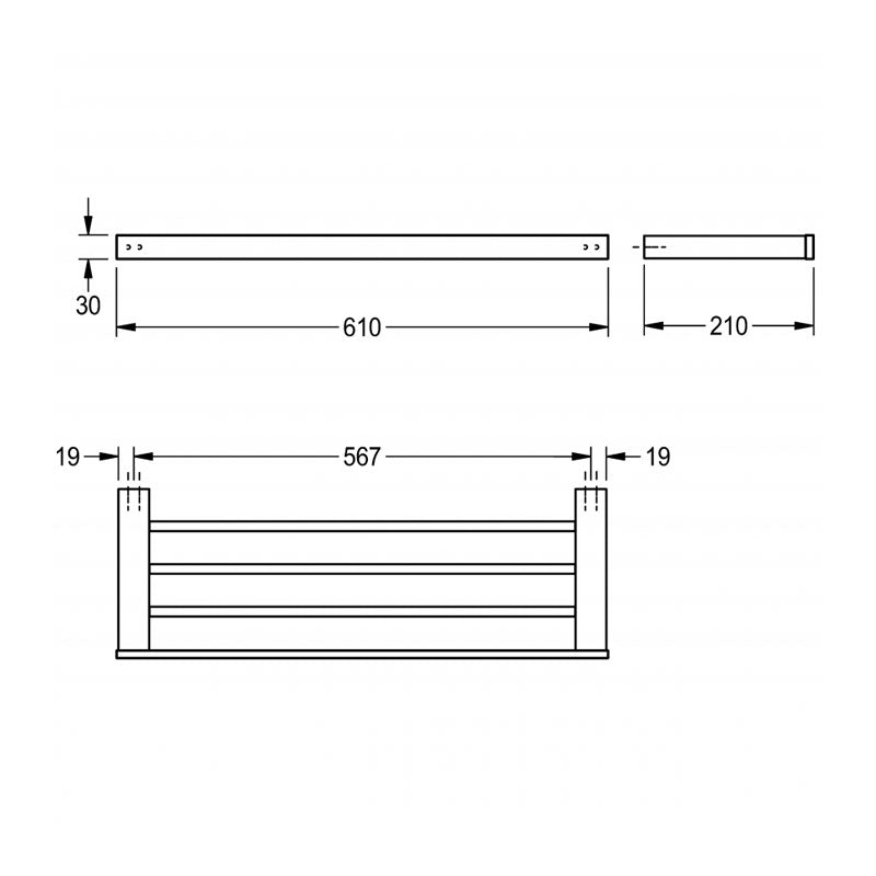 Franke Venus Triple Towel Rack Specification