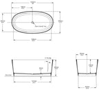 Ios Freestanding Bath Technical Drawing