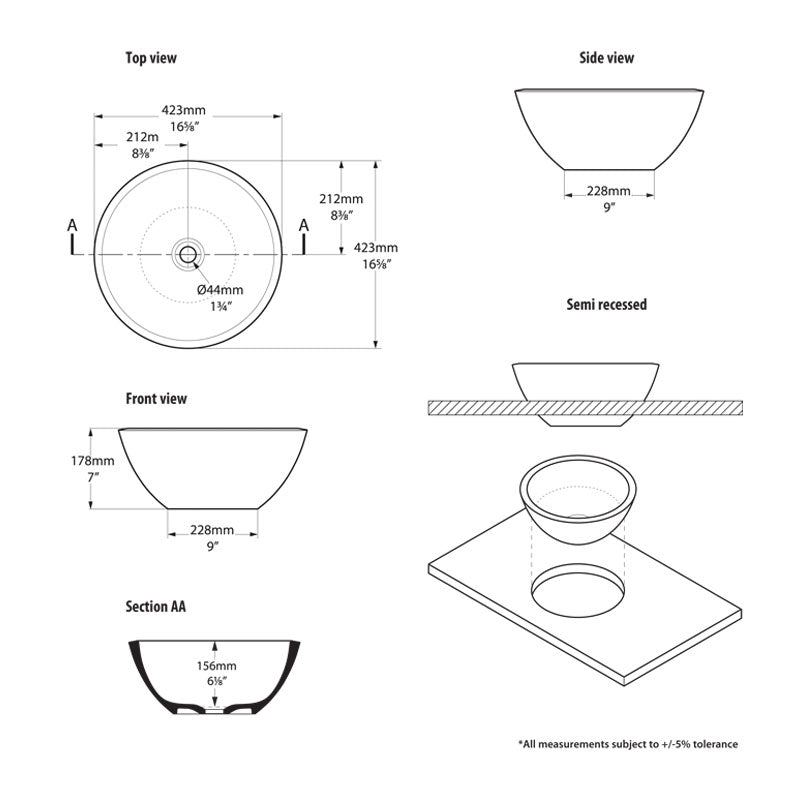 Victoria + Albert Maru 42 Basin Spec