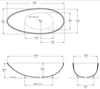 Napoli Freestanding Bath Technical Drawing