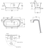 York Freestanding Bath Technical Drawing