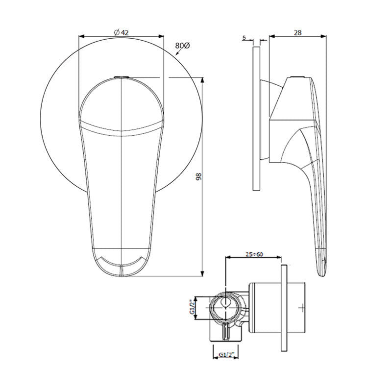 Villeroy & Boch Start Shower Mixer Trim specifications