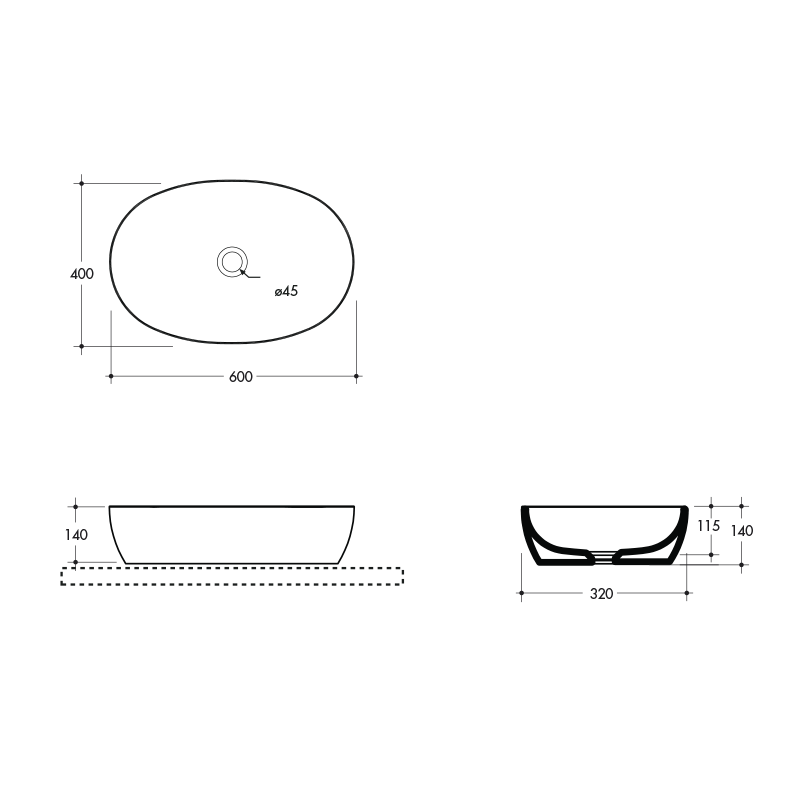 Studio Bagno Vita 60 Bench Basin