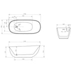Cassa Vita High Rise 1700mm Bathtub - Specification