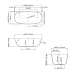 Dado Vivan Freestanding Bath 1595mm Specification