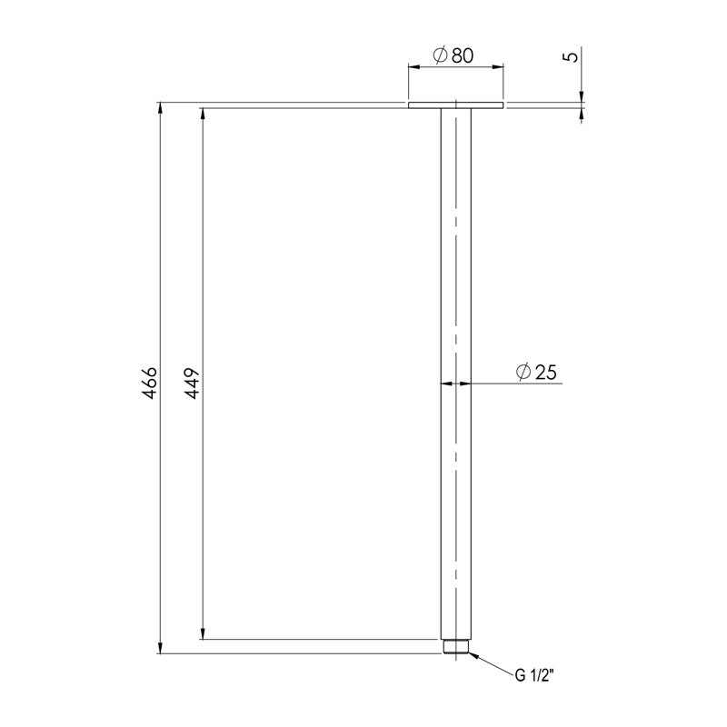 Phoenix Tapware Vivid Ceiling Arm 450mm Specification