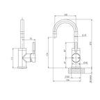 Phoenix Vivid Gooseneck Basin Mixer 120mm - Chrome Specification