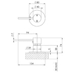 Phoenix Vivid Slimline Hob Mixer Chrome specifications