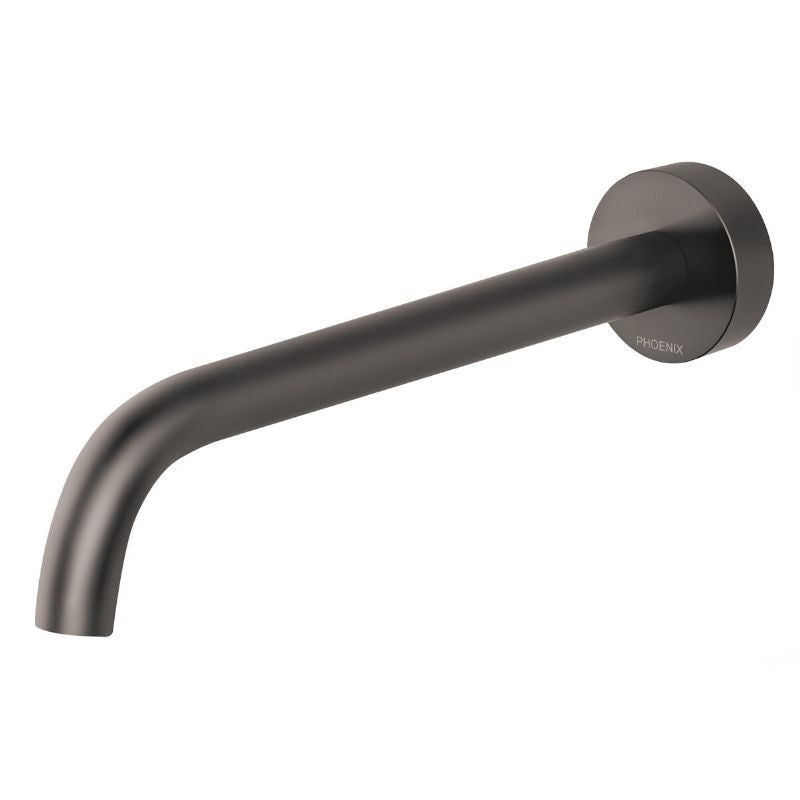 Phoenix Vivid Slimline Wall Oultet 230mm Curved gun metal