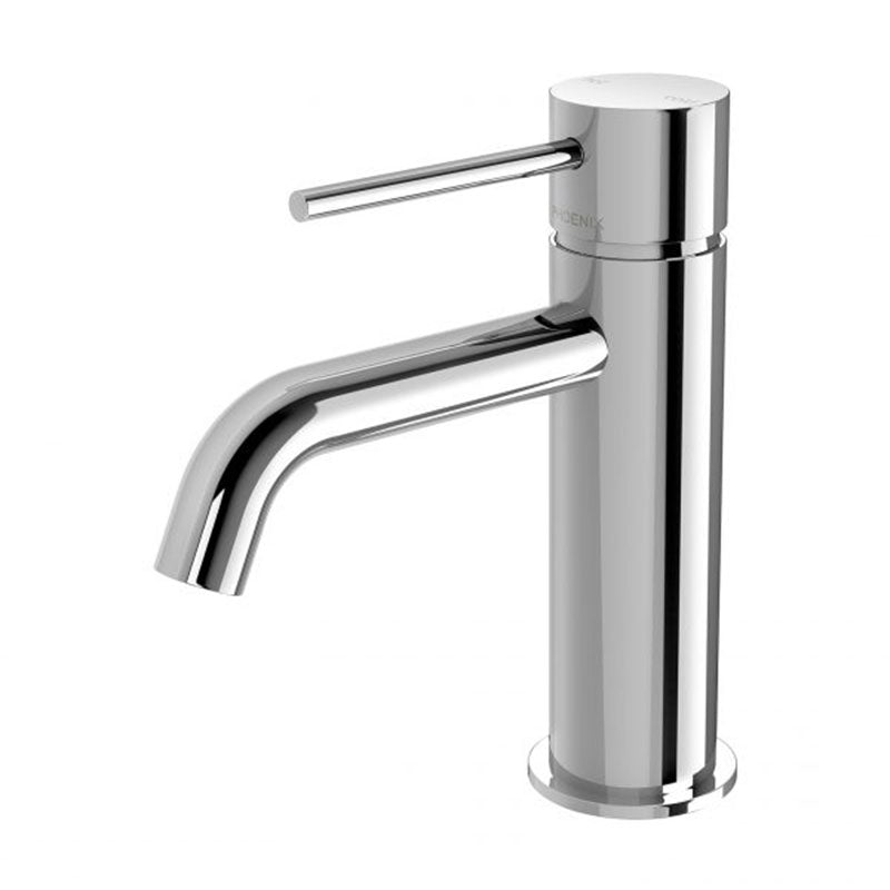 Phoenix Vivid Slimline Basin Mixer Curved Outlet Chrome