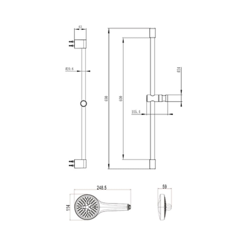 Villeroy & Boch Embrace Trio 110/600 Shower Set specifications