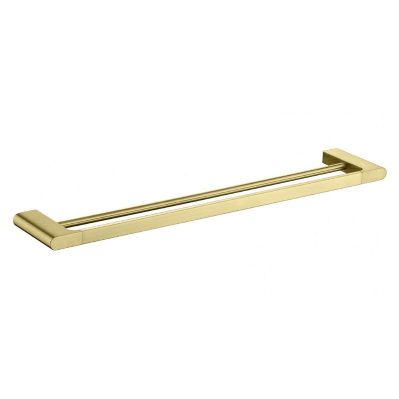 PLD Vantage 600mm Double Towel Rail - Brushed Brass