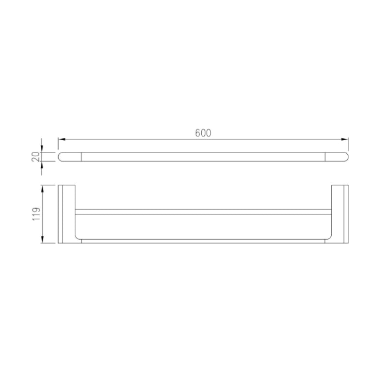 PLD Vantage 600mm Double Towel Rail - Specification