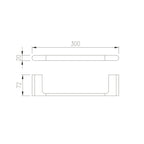 PLD Vantage 300mm Hand Towel Rail -Specification