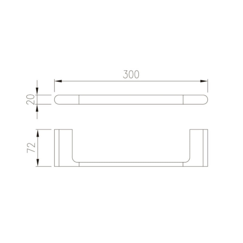 PLD Vantage 300mm Hand Towel Rail -  Specification