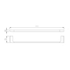 PLD Vantage 800mm Single Towel Rail -  Specification