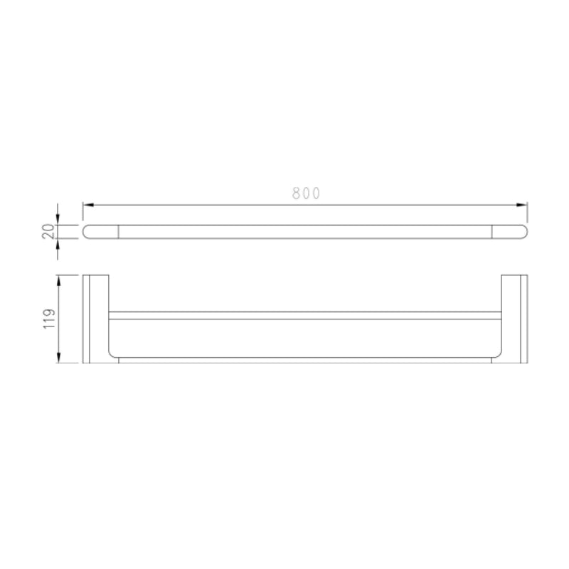 PLD Vantage 800mm Double Towel Rail -  Specification