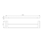 PLD Vantage 600mm Double Towel Rail - Specification