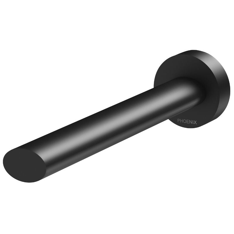 Phoenix Vivid Slimline Oval Wall Outlet 180mm Matte Black
