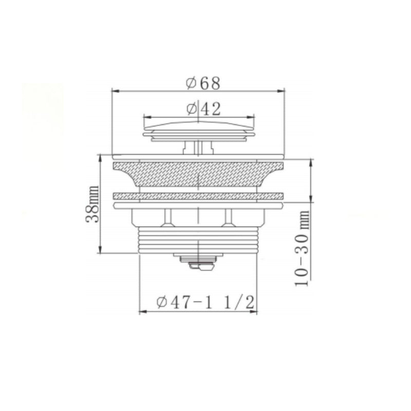 Decina 40mm Pop-up Plug with Removable Waste