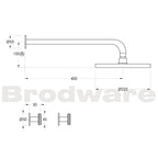 Brodware Yokato Disc Shower Set with 225mm Rose Specifications 
