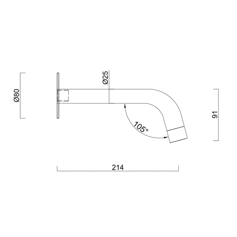 Gareth Ashton 316 Curved Wall Spout Specification