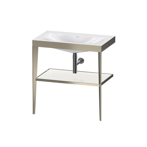 Duravit XViu Console With C-Bonded Basin Package Black 800mm - No Tap Hole - White Shelf - Matte Champagne Console