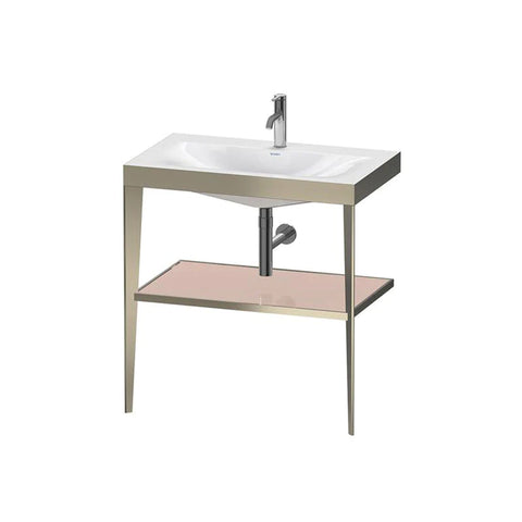 Duravit XViu Console With C-Bonded Basin Package 800mm - 1 Tap Hole - Apricot Pearl Shelf - Matte Champagne Console