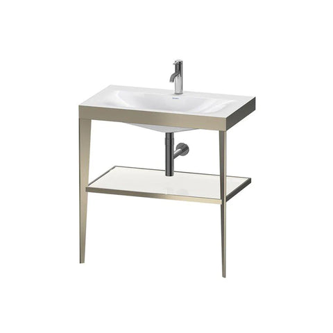 Duravit XViu Console With C-Bonded Basin Package 800mm - 1 Tap Hole - White Shelf - Matte Champagne Console