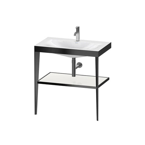 Duravit XViu Console With C-Bonded Basin Package 800mm - 1 Tap Hole - White Shelf - Matte Black Console