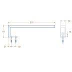 Avenir Xylo Hand Towel Rail Left Facing - Matte Black Spec