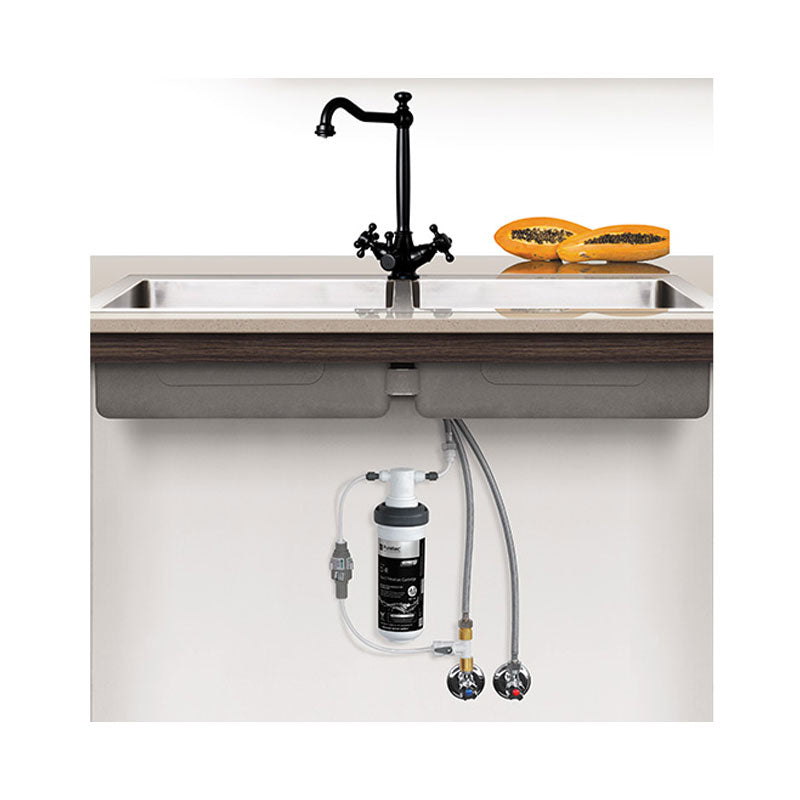 Puretec Quick Twist Undersink Filter System w/ Heritage Tripla Black Mixer Tap