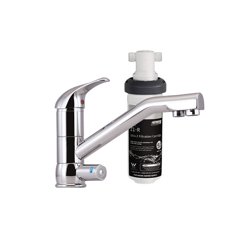 Puretec Quick Twist Undersink Filter using Ultra Z Filtration Technology with Tripla™ T2 LED Mixer Tap