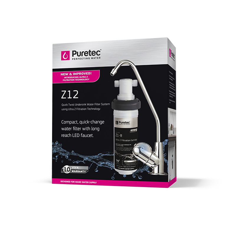 Puretec Z12 Quick-twist Undersink Water Filter System using Ultra Z Filtration Technology