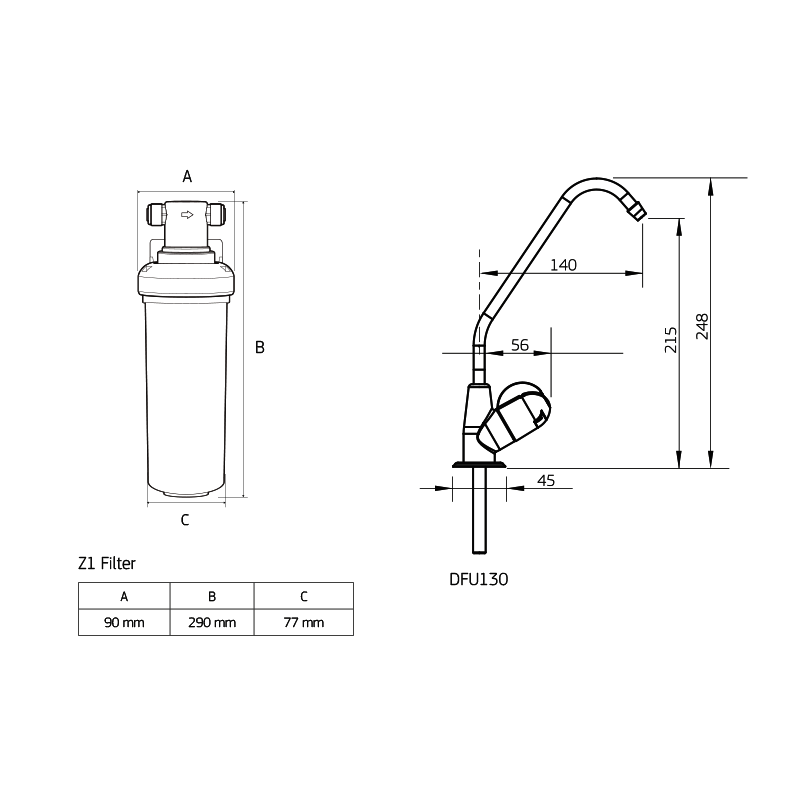 Puretec Z12 Quick-twist Undersink Water Filter System using Ultra Z Filtration Technology