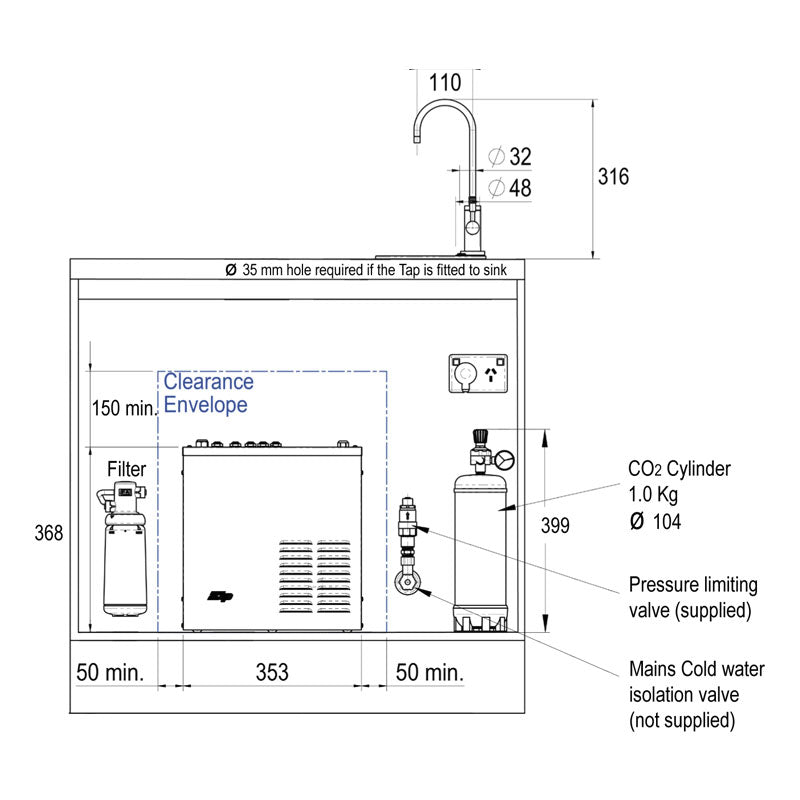 Zip Chill Tap Sparkling & Chilled Filtered Water System - Stainless ...